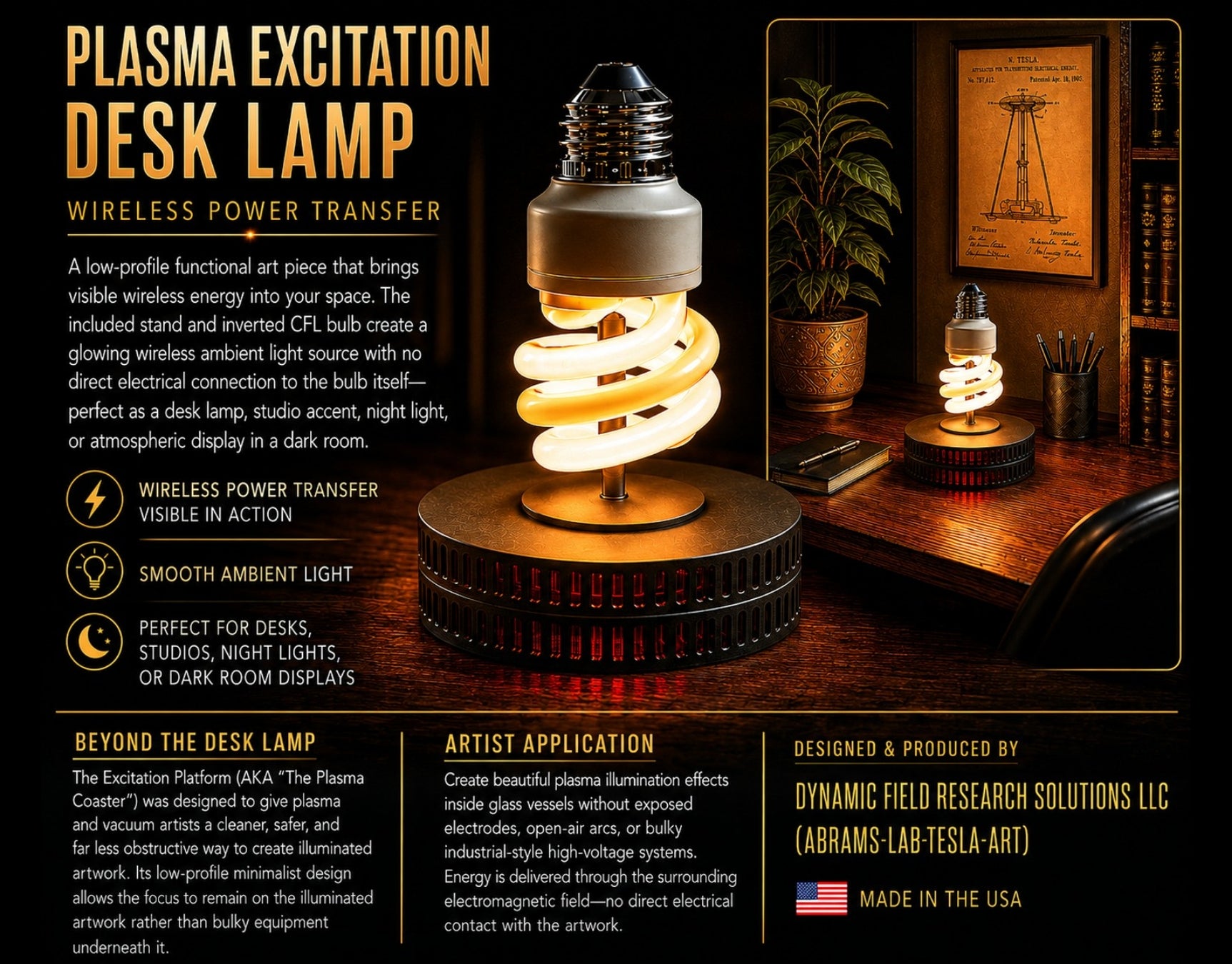 The Plasma Excitation Desk Lamp (plasma coaster)